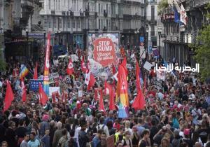 مظاهرات في بروكسل ضد الرئيس الأمريكى دونالد ترامب