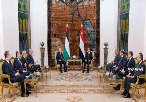 الموقع الرئاسي ينشر فيديو استقبال الرئيس السيسي "أبو مازن" و"أبو الغيط"