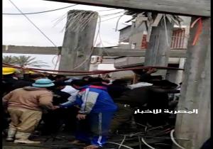 خمسة مصابين فى أنهيار سقف مسجد تحت الانشاء بمركز تمى بالدقهلية