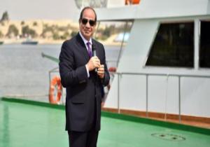 احتفاء كبير بتصريحات الرئيس السيسى حول "سد النهضة" من قلب قناة السويس