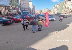مصادرة مكبرات صوت وعربات حديد في حملة لإزالة الإشغالات بحي شرق المنصورة