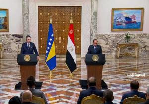الرئيس السيسي: اتفقنا مع رئيس البوسنة على بذل المساعي للحد من التوتر الإقليمي